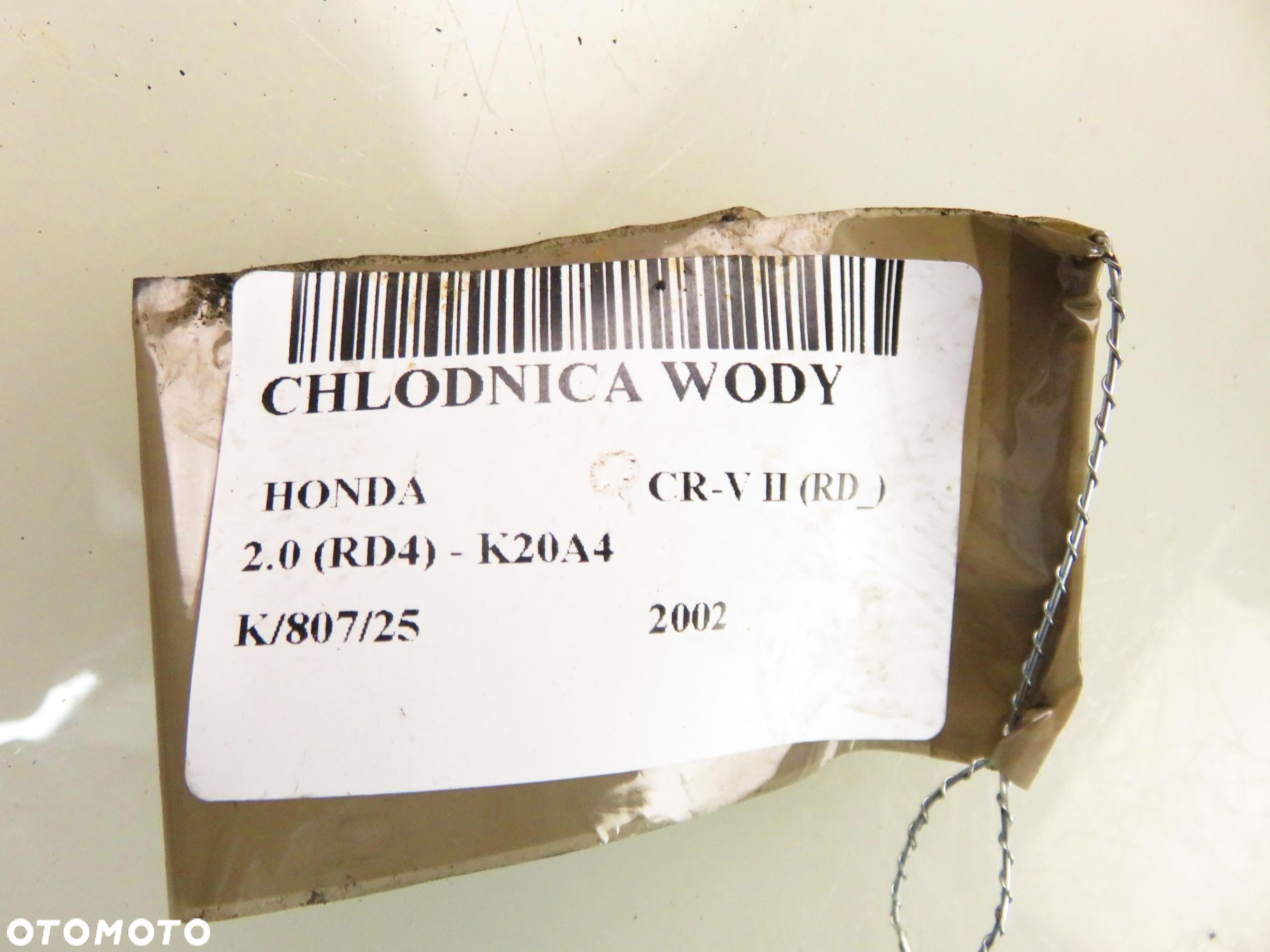 CHŁODNICA WODY HONDA CR-V II (RD_) 2.0 (RD4) - K20A4 - 6