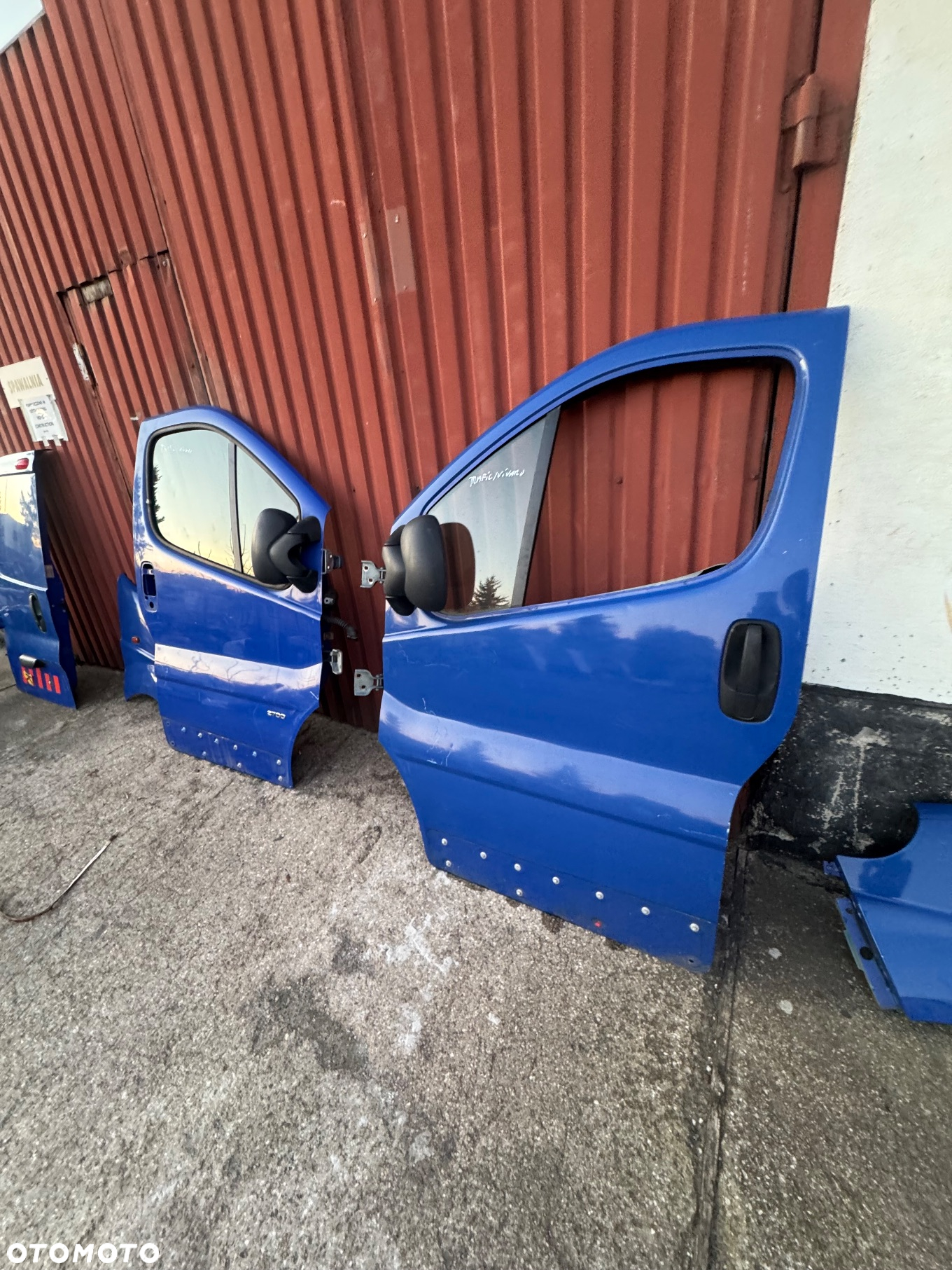 Opel movano renault trafic błotnik prawy drzwi przód przednie prawe lewe niebieskie niebieski tył tylne lewe skrzydło drzwi tylne tył - 6
