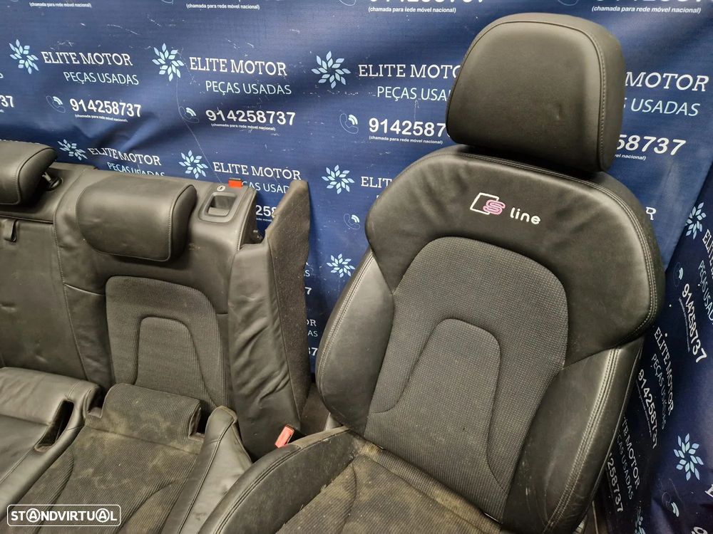 Jogo de bancos usados AUDI A4 B8 S-LINE PELE TECIDO PRETOS AQUECIDOS - 7