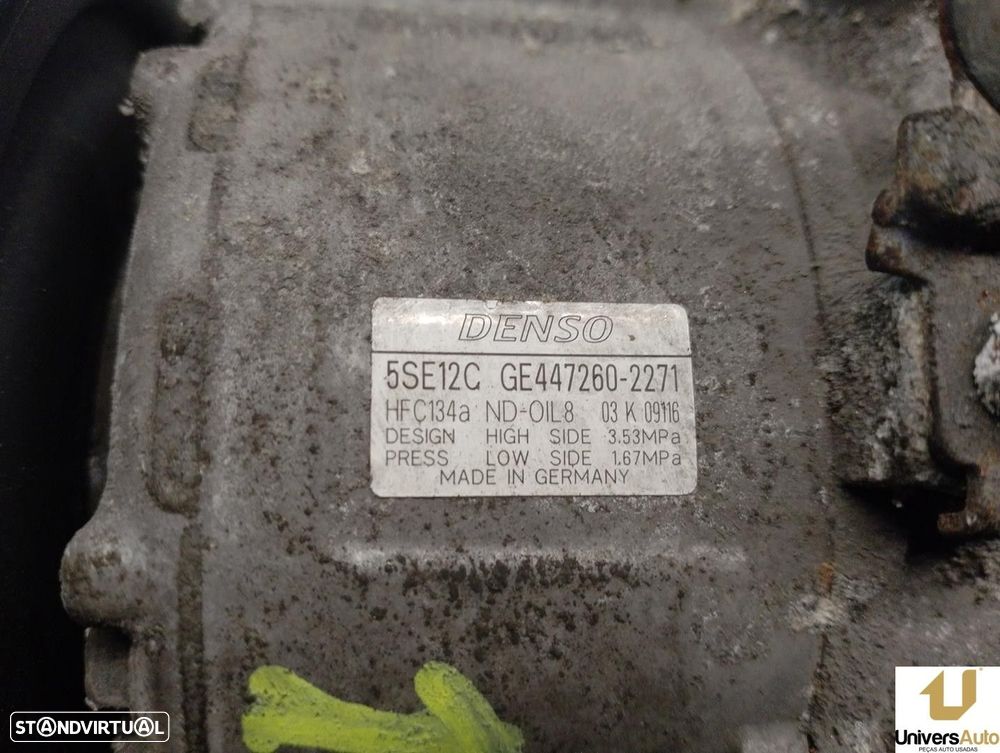 COMPRESSOR AR CONDICIONADO TOYOTA AURIS 2008 -GE4472602271 - 4