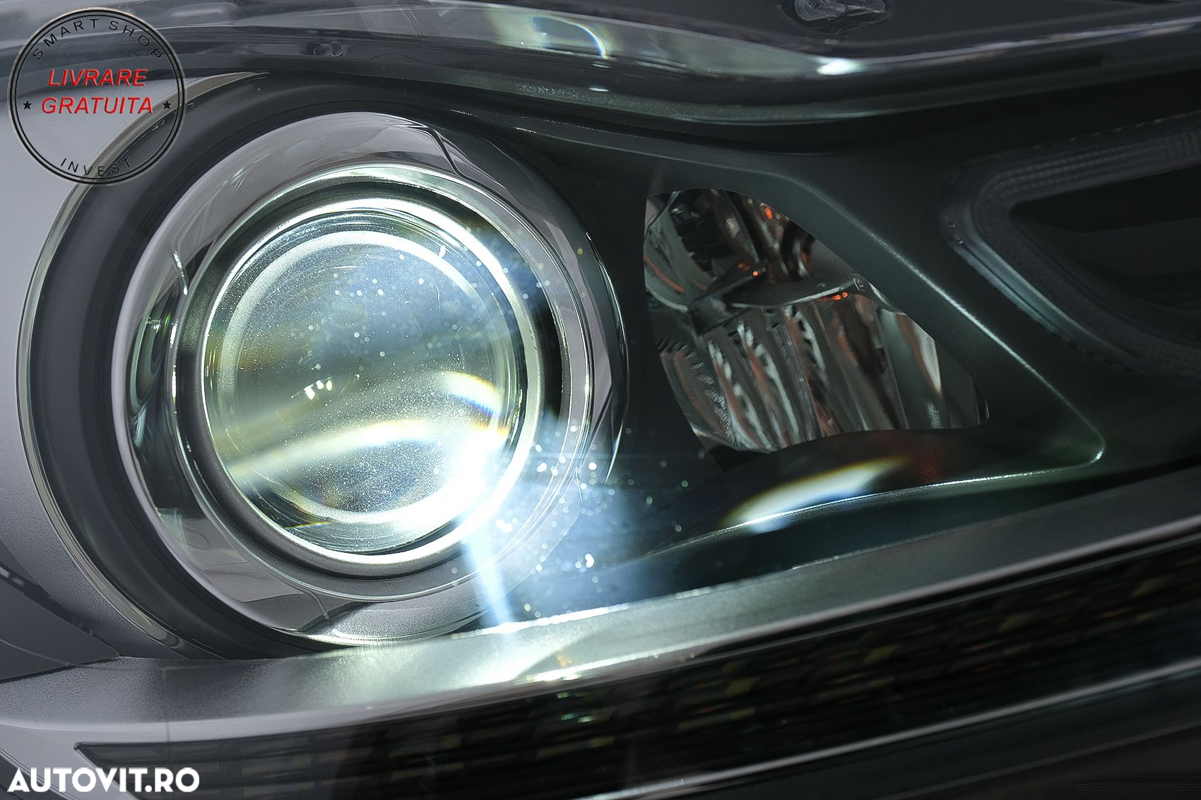Faruri LED DRL Mercedes C-Class W204 S204 Facelift (2011-2014) Negru Semnal Dinami- livrare gratuita - 12