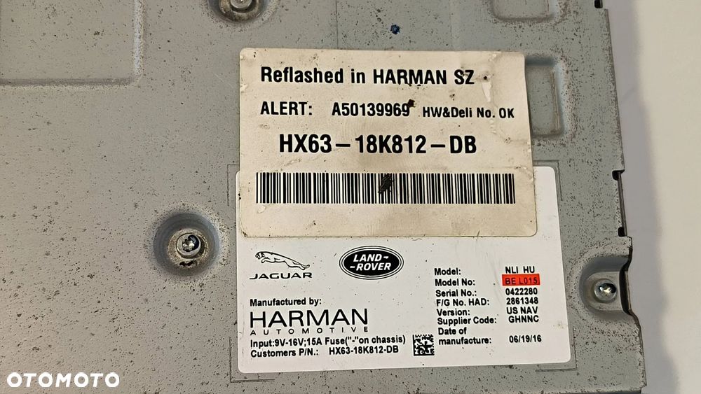 Radio HX63-18K812-DB Jaguar XF X260 2017 Sedan Diesel 132kW 1999cm³ - 5