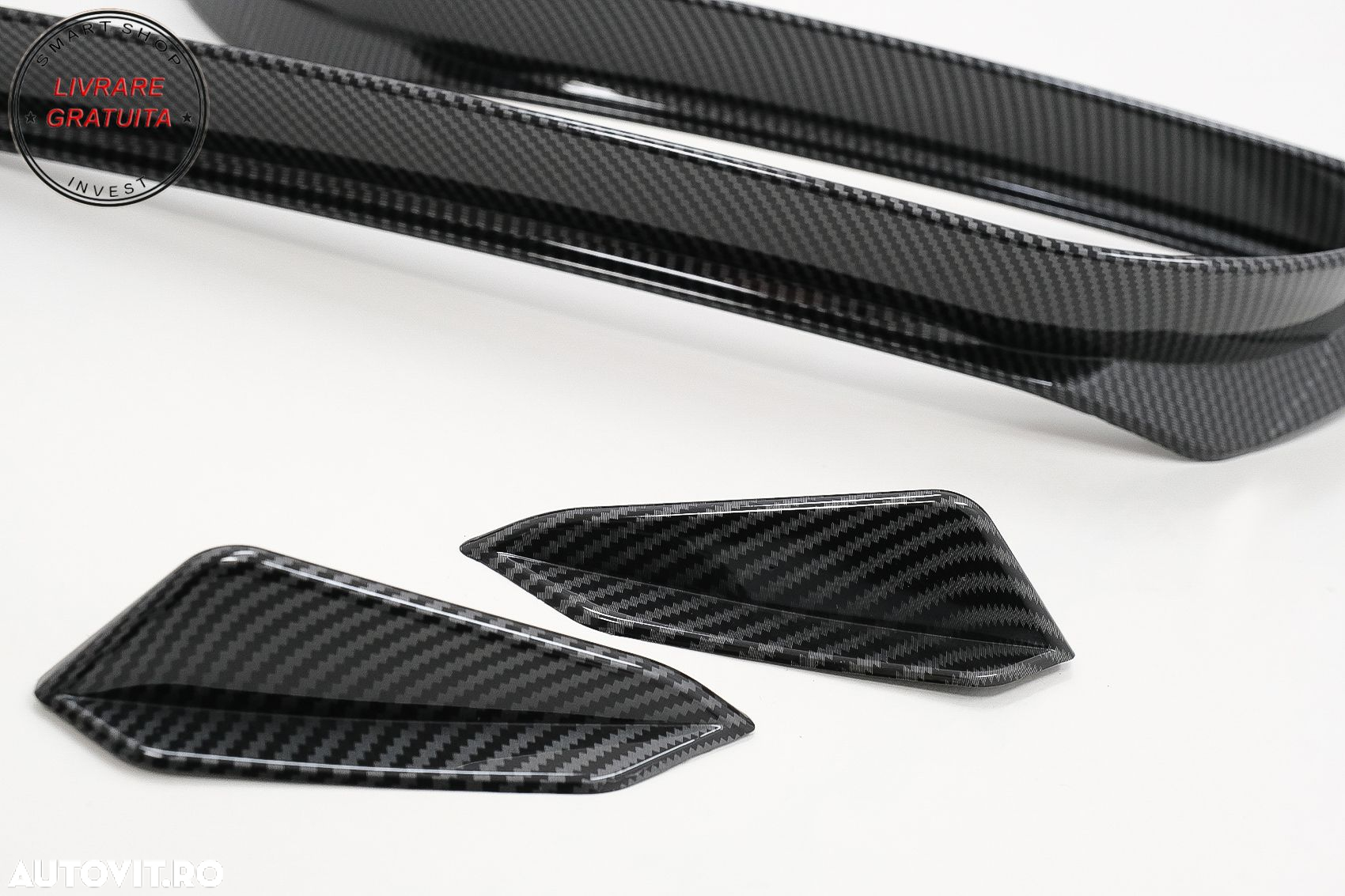 Ornamente bara fata flapsuri VW Golf 7.5 GTI 5G Hatchback (2017-2020) Carbon Look- livrare gratuita - 6