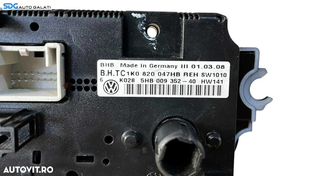 Panou Modul Unitate Comanda AC Aer Conditionat Clima Climatic Volkswagen Jetta 3 MK3 2005 - 2011 Cod 1K0820047HB 5HB009352 [LC0584] - 7