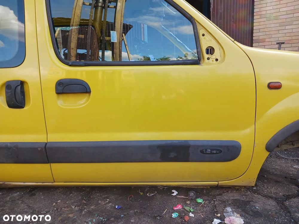 Renault Kangoo I 98-08 drzwi prawe pasażera przesuwne błotnik prawy kolor DV396 żółte - 2