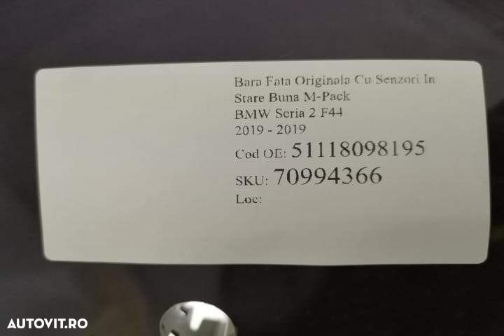 Bara Fata Originala Cu Senzori  In Stare Buna M-Pack BMW  Seria 2  F44 - 6