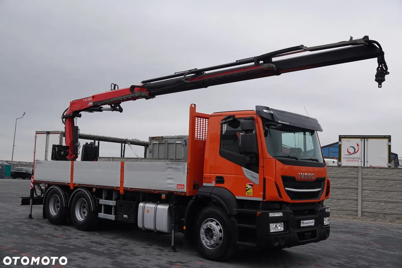 Iveco 420 / 6x2 / SKRZYNIOWY- 6,5 M / HDS FASSI 185 - 10,4 M / E6 / OŚ PODNOSZONA - 6