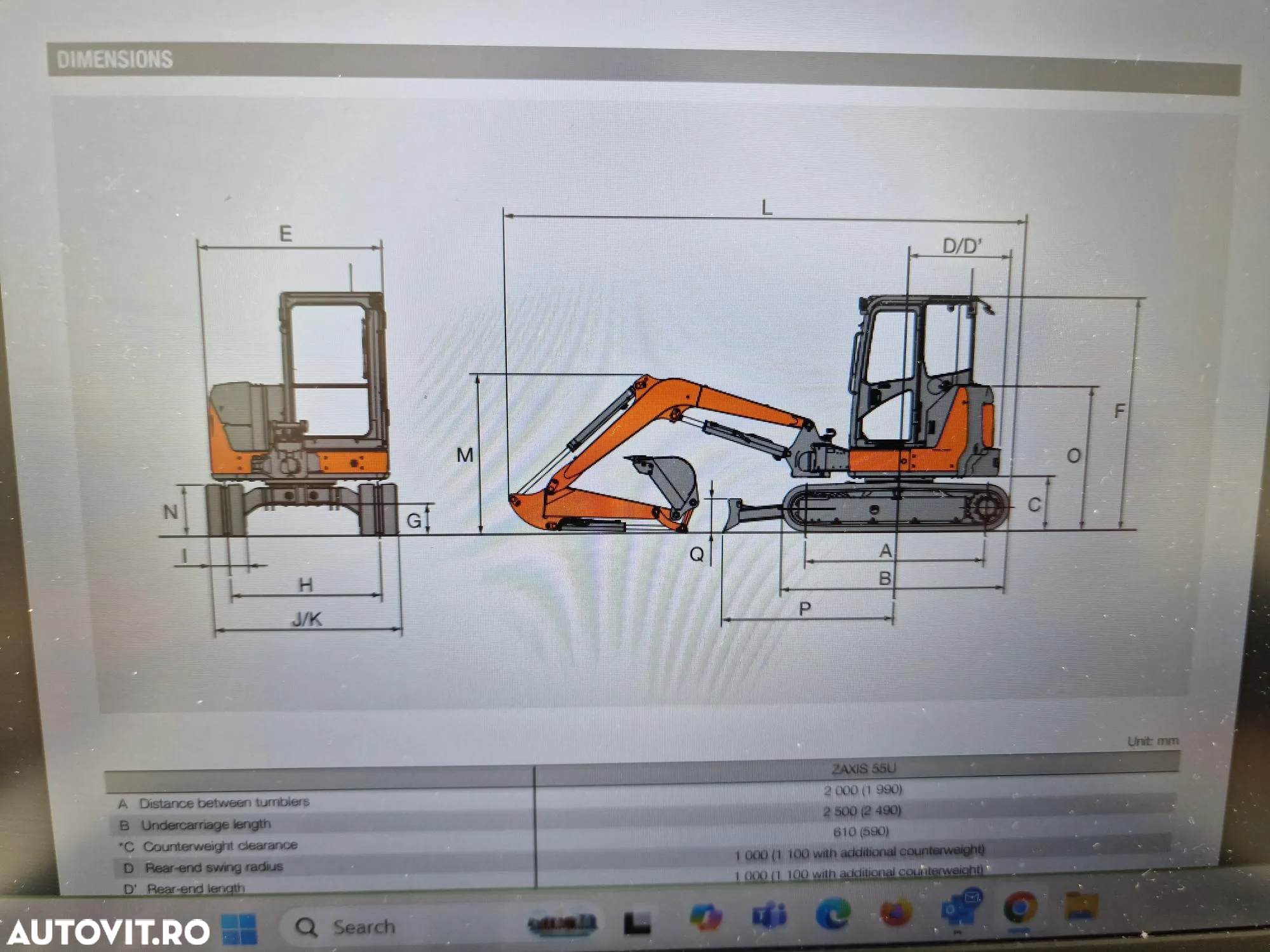 Hitachi ZX55U-6, 5,5tone, 2023, 551h, cupa ingusta, cupa taluz noua, Inst picon, Aer conditionat, posibilitate leasing, EX DEMO-stare CA NOU, PROMOTIE 49.900 EUR+tva - 31