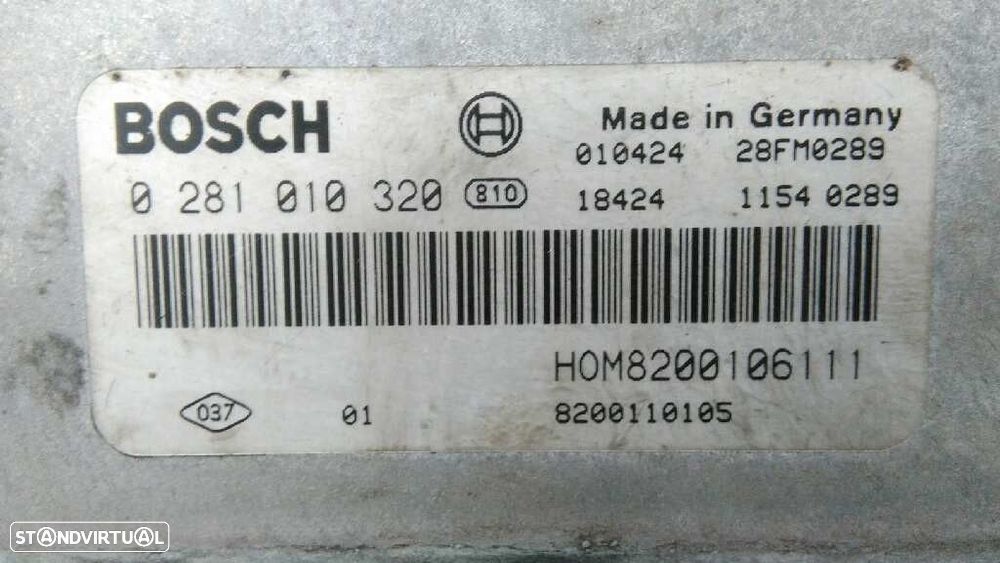 CENTRALINA MOTOR UCE RENAULT MASTER II FURGÃO 2001 -0281010320 - 2