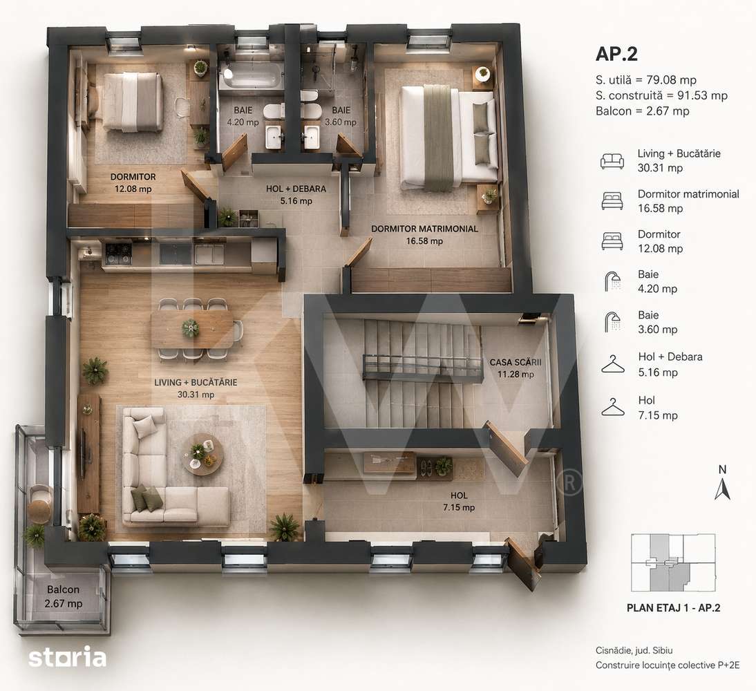 Apartament 3 camere Premium Arhitectilor — fotografia 3