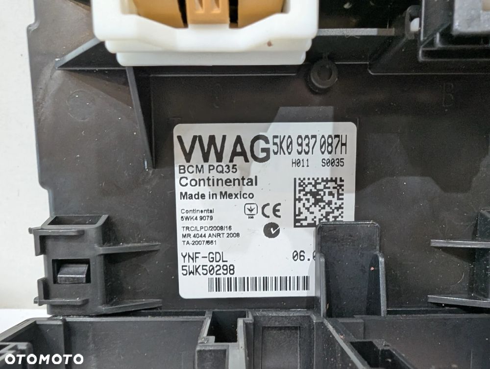 VW GOLF VI SEAT LEON II LIFT SIROCCO STEROWNIK MODUŁ KOMFORTU 5K0937087H - 5