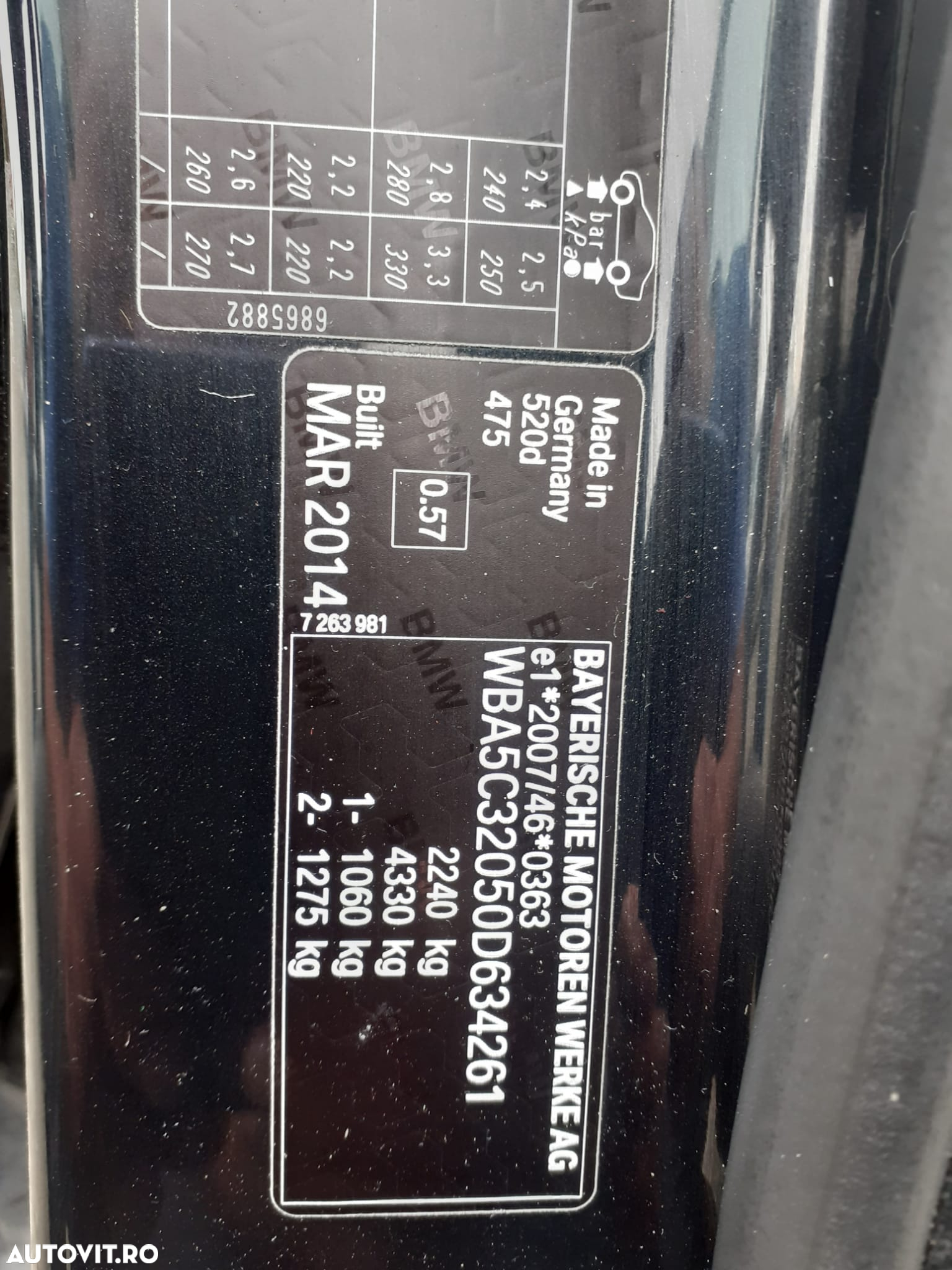 Dezmembrez BMW 520D F10 EURO 6 Facelift N47D20D - 2
