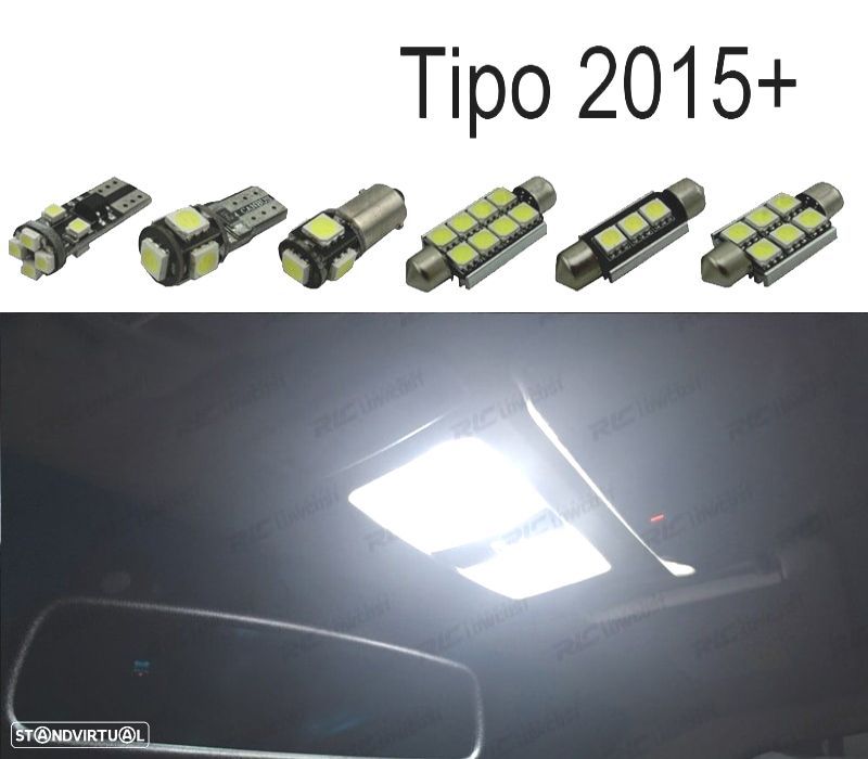KIT COMPLETO 6 LÂMPADAS LED INTERIOR PARA FIAT TIPO 356 357 15- - 1