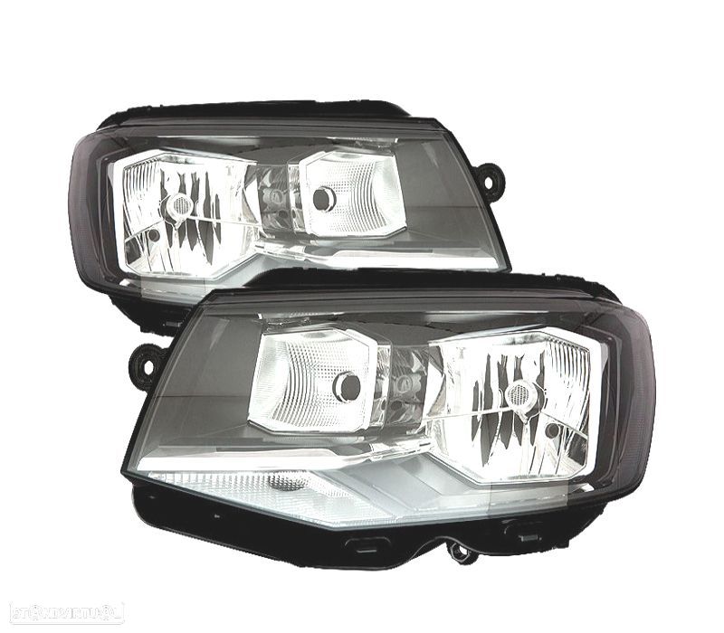 FARÓIS PARA VOLKSWAGEN VW TRANSPORTER T6 15-19 FUNDO PRETO - 1