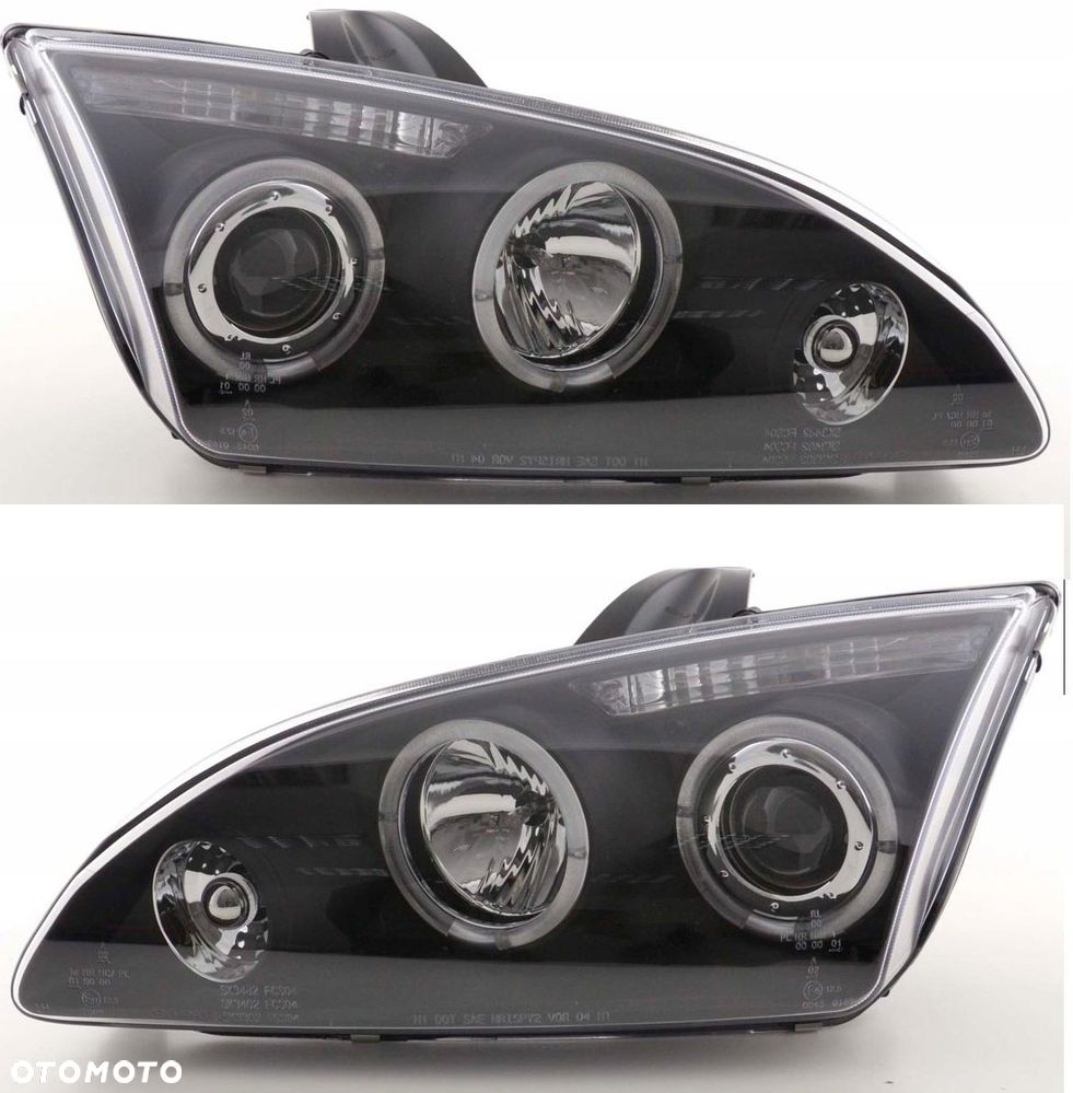 reflektory lampy kpl ringi angel eyes led tuning black ford focus ii 2 mk2 - 1