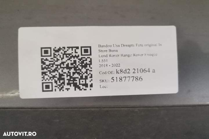 Bandou Usa Dreapta Fata original In Stare Buna  Land Rover  Range Rove - 7