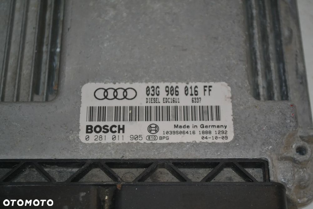 VW AUDI SEAT SKODA 2,0 TDI KOMPUTER STEROWNIK SILNIKA 03G906016FF 0281011905 - 2