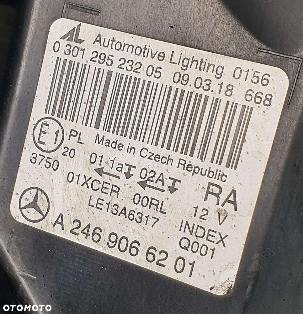 LAMPA PRAWY PRZÓD PRZEDNIA LED MERCEDES W246 LIFT A2469066201 EUROPA - 6