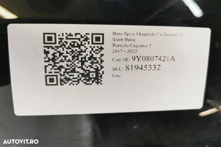 Bara Spate Originala Cu Senzori In Stare Buna Porsche  Cayenne  3 [201 - 7