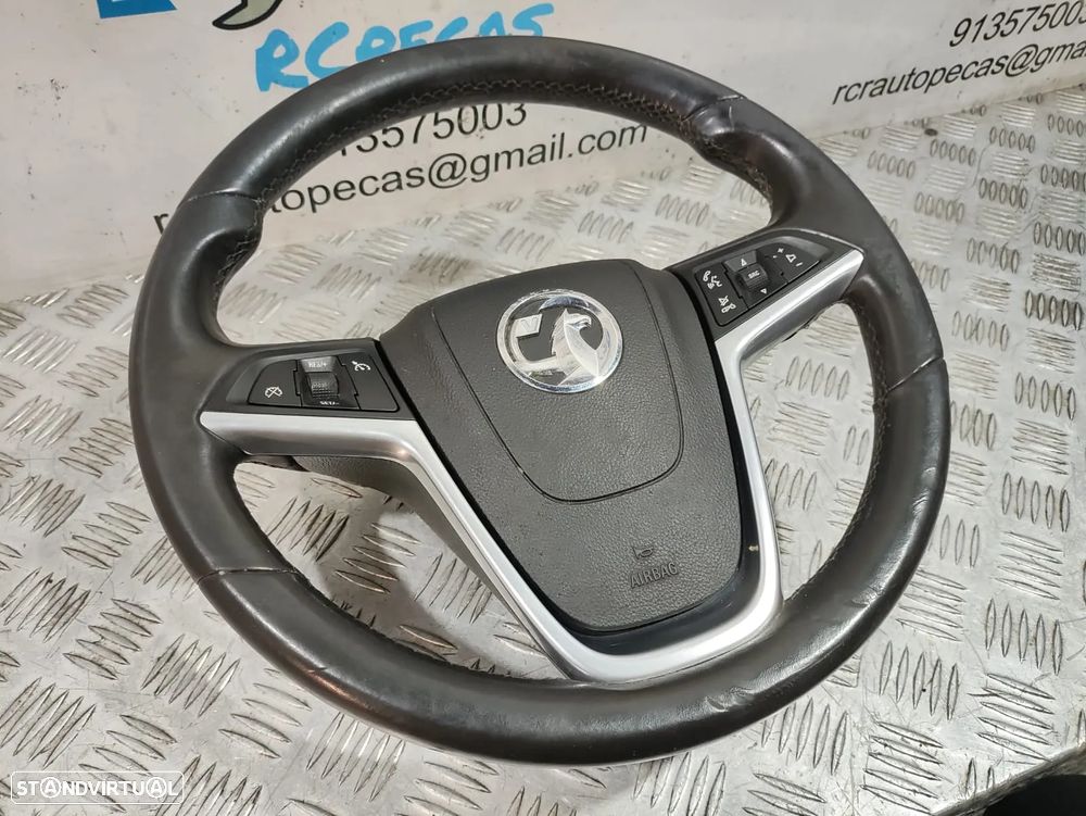 Volante Completo Opel Insignia A pele perfurada comandos multifunções - 3