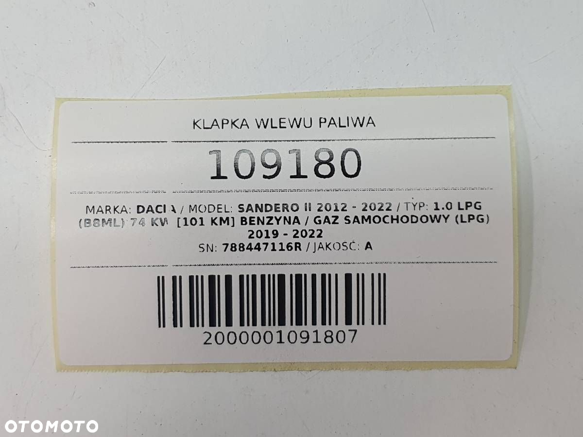 KLAPKA WLEWU PALIWA DACIA SANDERO II KOREK BENZYNA TEKNA KNA - 8