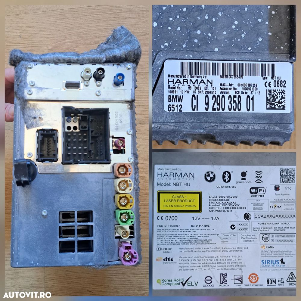 KIT set navigatie profesionala Harman NBT HU digital surround dolby digital Radio SiriusXM display unitate principala BMW Seria 5 F10 F10 LCI F11 F11 LCI - 7