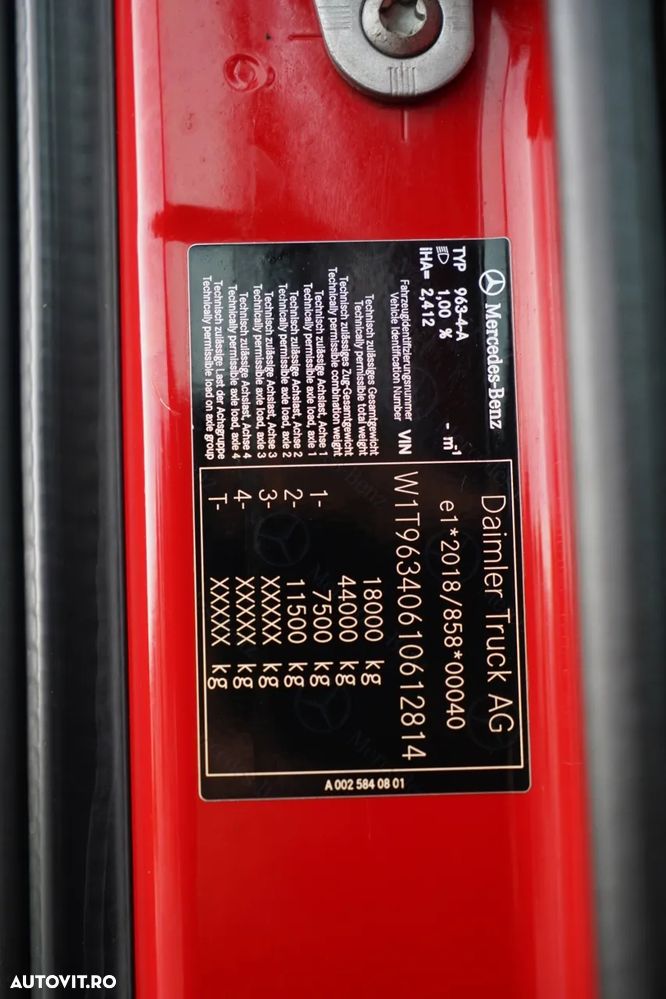 Mercedes-Benz ACTROS 1845 / MEGA / PLATĂ JOSĂ / MP5 / SPAȚIU MARE / CONTRACT DE REPARAȚIE POST-SERVICE - 38