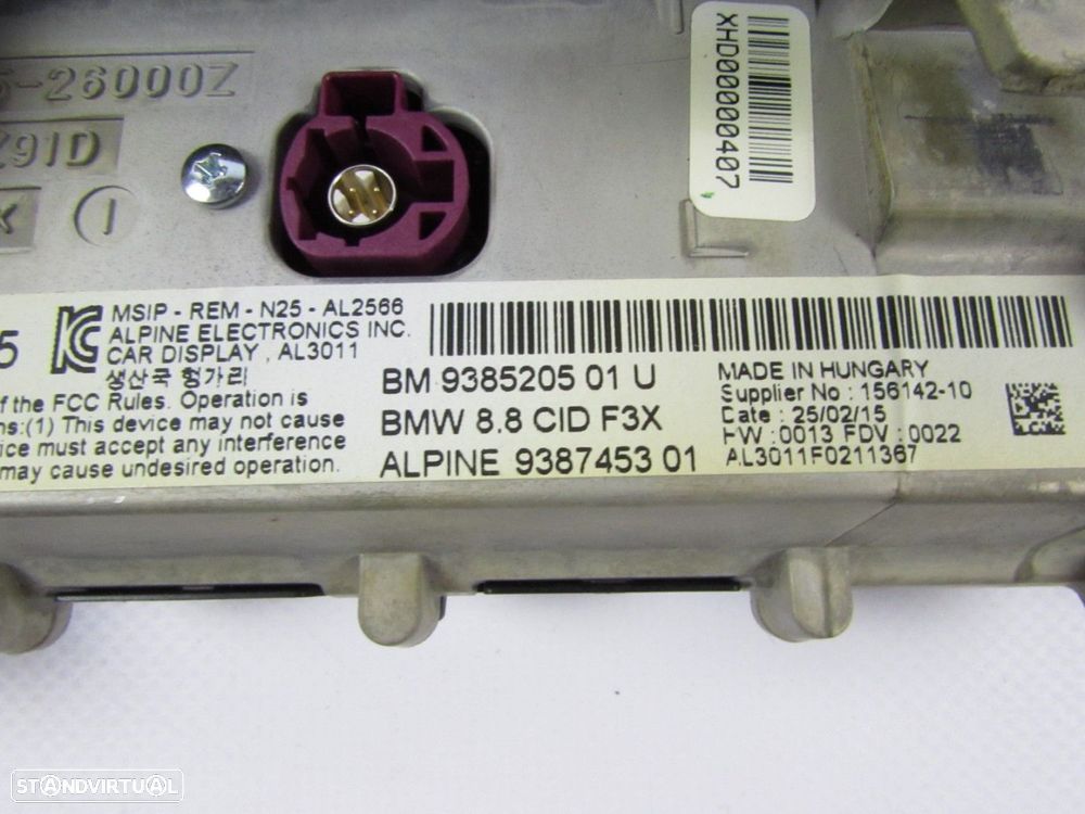 Monitor/ Display Central GPS PROFISSIONAL (8'8") SEMI-NOVO/ ORIGINAL BMW 3 (F30,... - 3