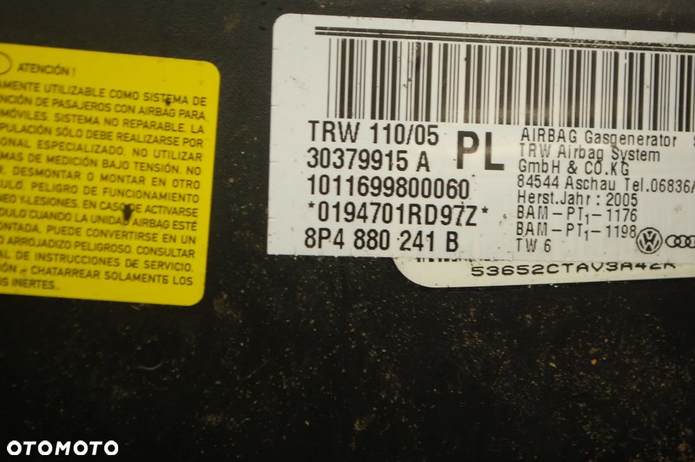 PODUSZKA FOTELA PRAWY LEWY PRZÓD PRAWA LEWA PRZEDNIA 8P4880242B 8P4880241B AUDI A3 8P 5D SPORTBACK - 7