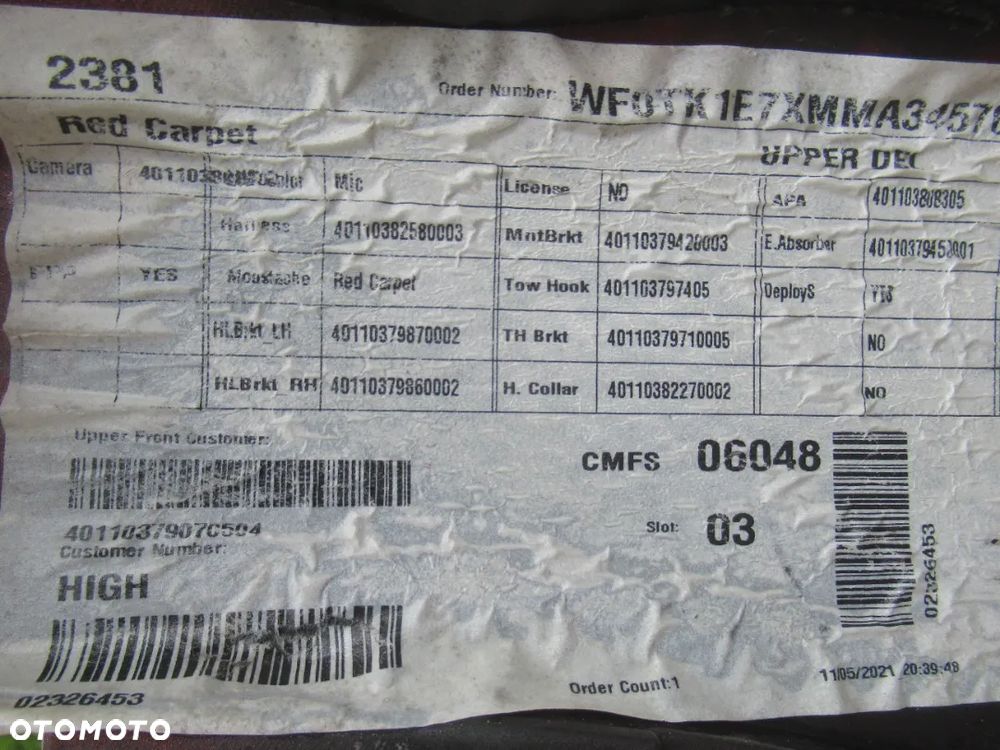 ZDERZAK PRZÓD PRZEDNI FORD MUSTANG MACH-E 4020520701AE 2020- - 22