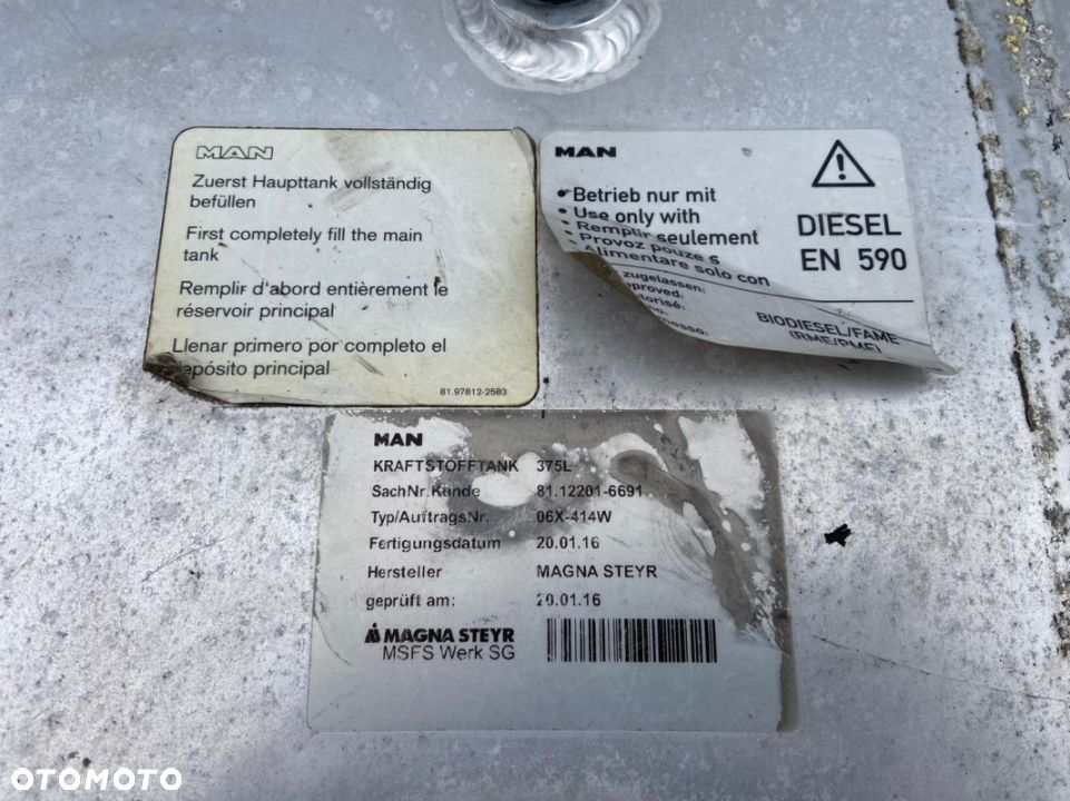 Zbiornik paliwa MAN TGX TGS 375 litrów bak - 4