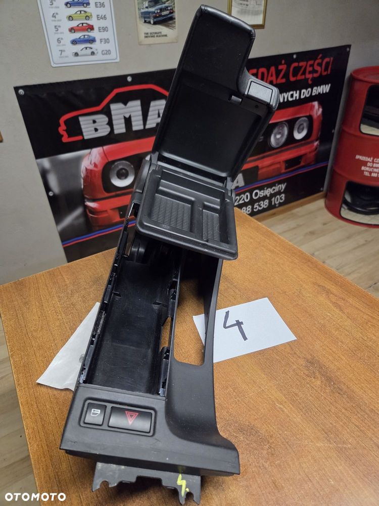 BMW E46 Podłokietnik Czarna Skóra Europa Tunel Środkowy Nr 4 - 3