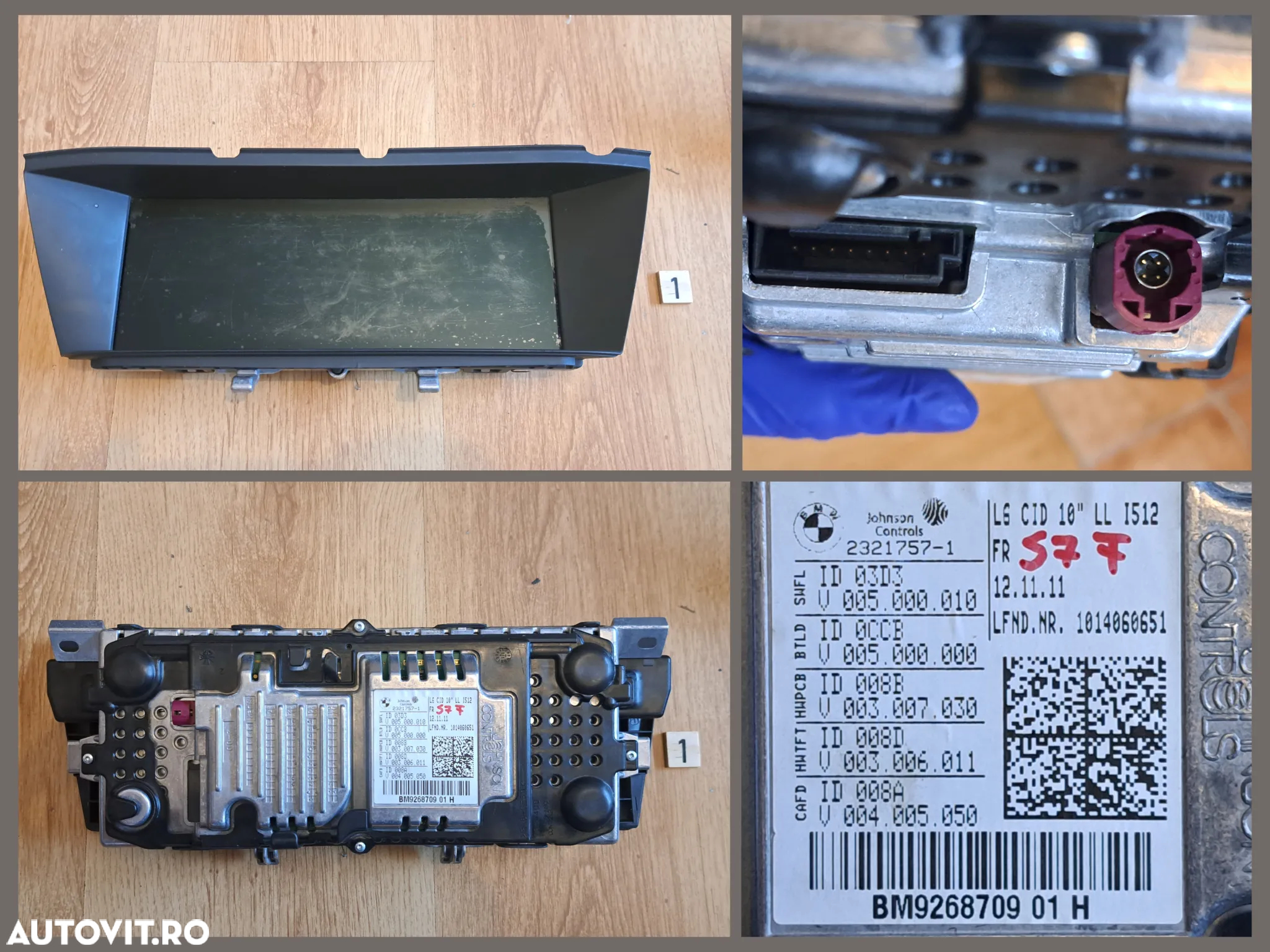 Display navigatie 10¨ Panou comanda clima radio cd Oglinda retrovizoare Schimbator viteze bloc lumini Originale BMW - 2