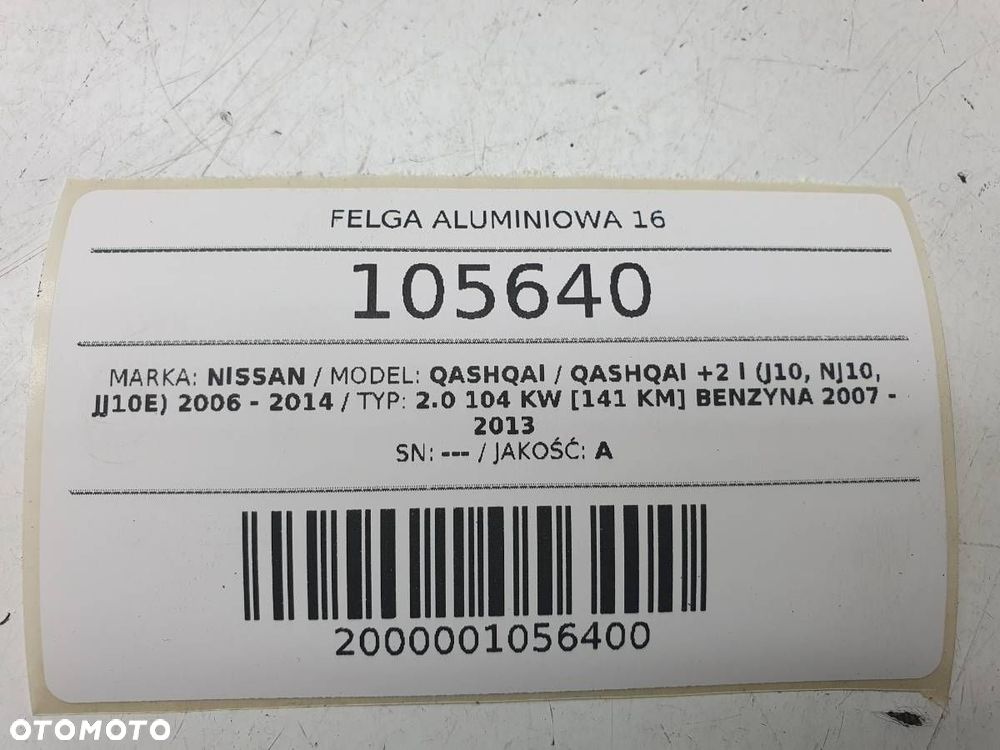 FELGA 16 5X114.3 6,5J ET40 NISSAN QASHQAI X-TRAIL - 8