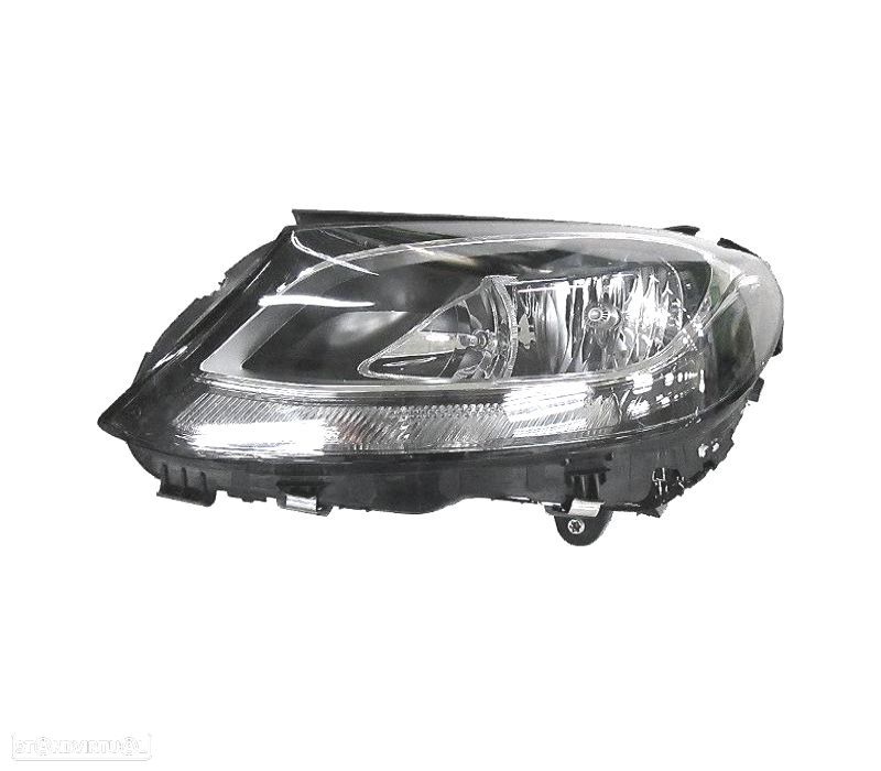 FAROL ESQ MERCEDES CLASSE C W205 14-18 LED LUZ DIURNA FUNDO PRETO - 1