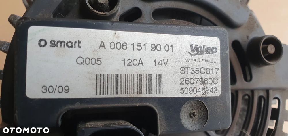 Alternator prądnica 120A Smart ForTwo II 451 1.0 A0061519001 - 6
