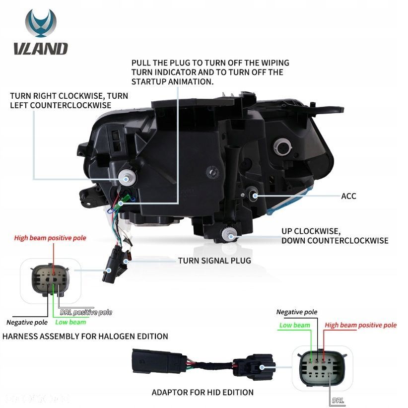 Reflektor Lampa kpl Vland Full Led Neon Tuning Chevrolet Camaro VI 6 2016- - 11