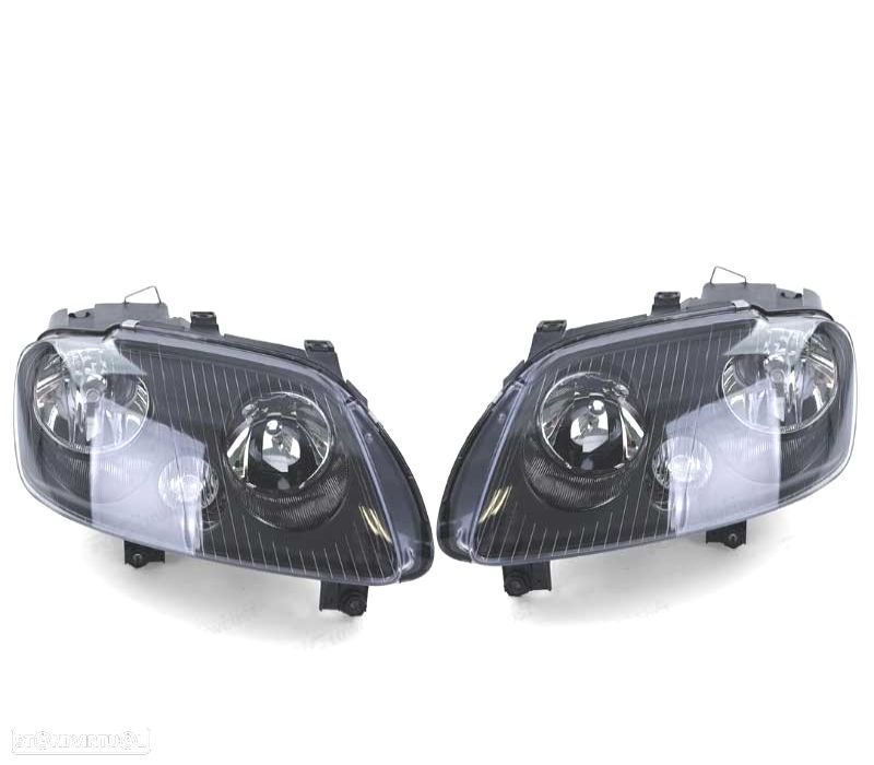 FARÓIS VOLKSWAGEN VW TOURAN 03-06 CADDY 04-10 PRETO - 1