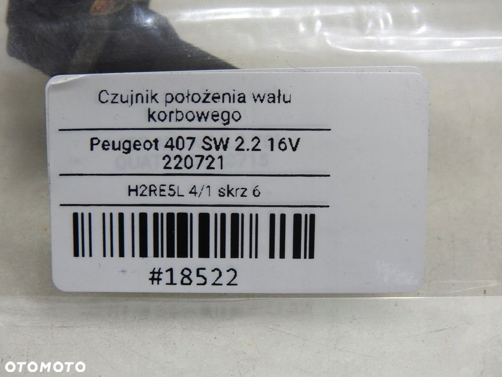 CZUJNIK POŁOŻENIA WAŁU PEUGEOT 407 2.2 16V - 7