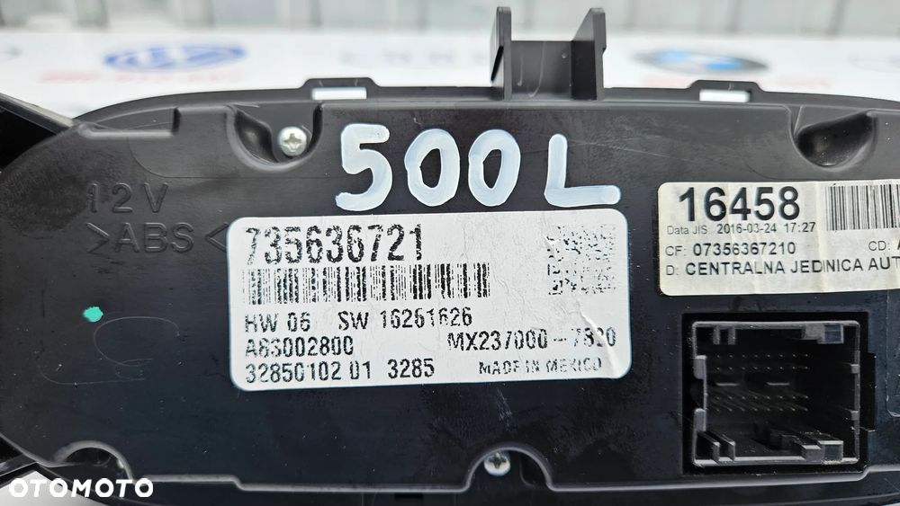 Fiat 500L Panel sterowania klimatyzacją Sterowanie nawiewem Panel klimy AC 735636721 EUROPA IDEALNY - 9