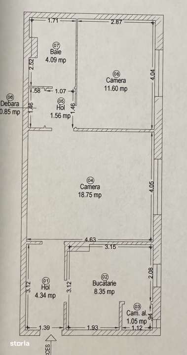 Apartament spatios - 2 camere - 55 mp - centrala proprie - Dambovita — fotografia 3