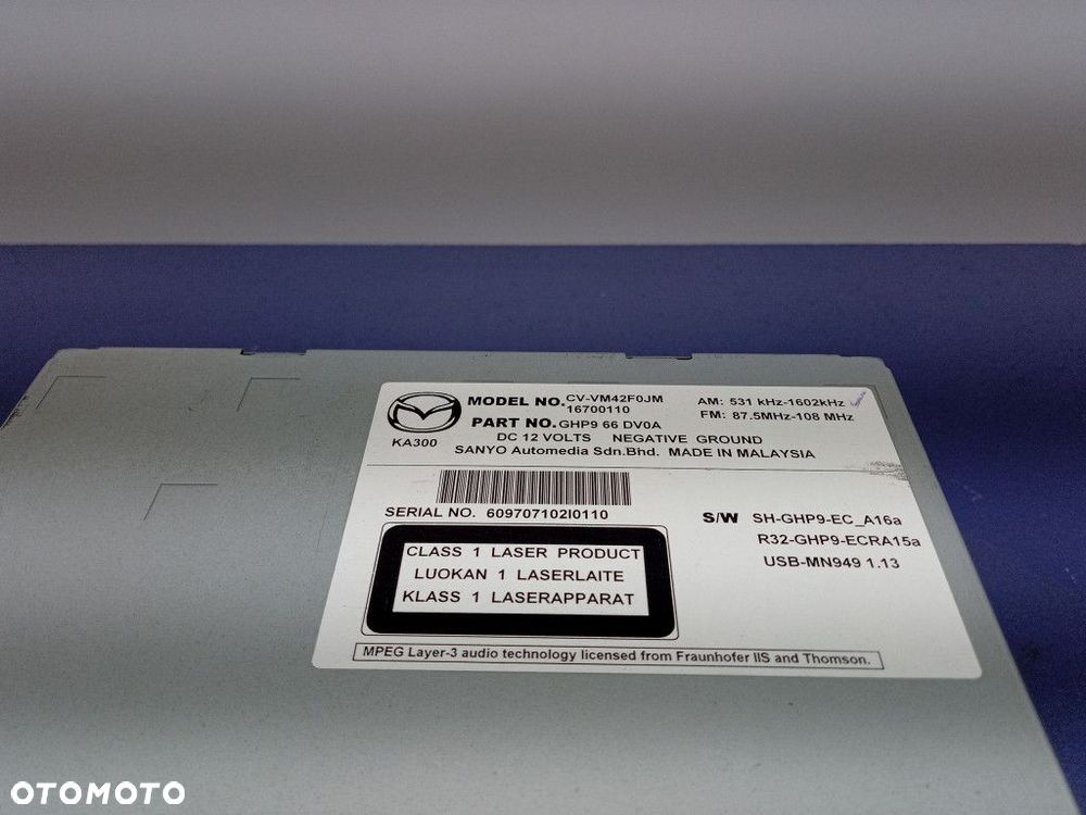 MAZDA 6 III GJ RADIO NAWIGACJA NAVI CV-VM42F0JM - 7