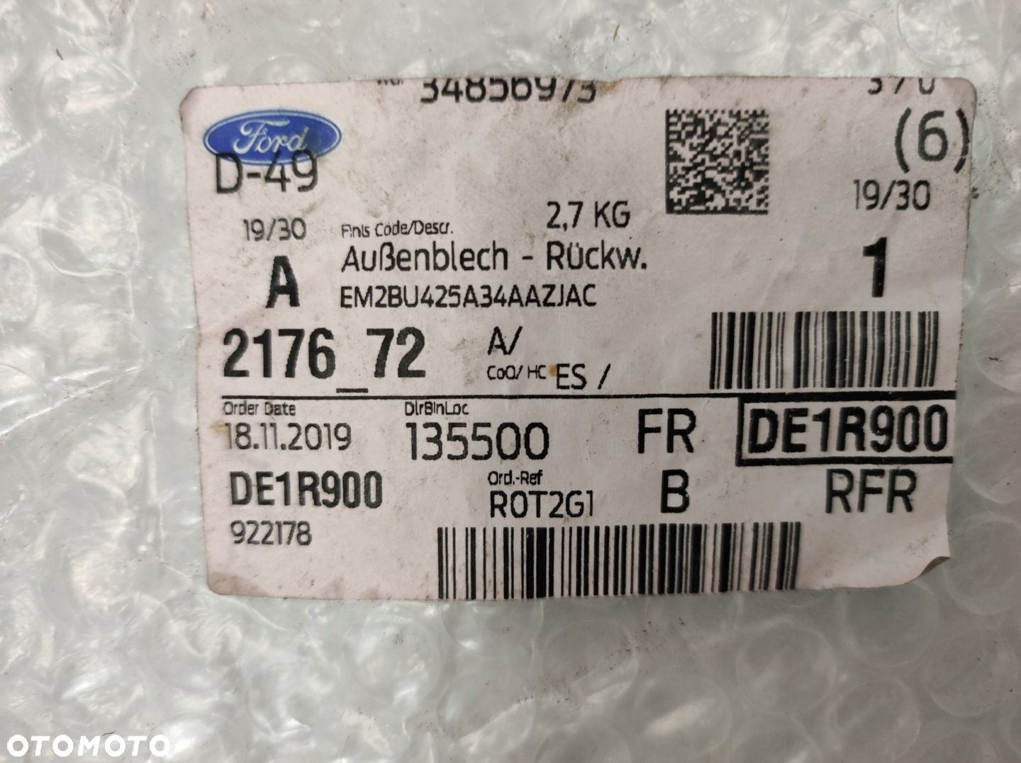 BLENDA TYŁ KLAPY BAGAŻNIKA FORD GALAXY MK3 EM2B-U425A34-AA NOWA ORYGINALNA - 2