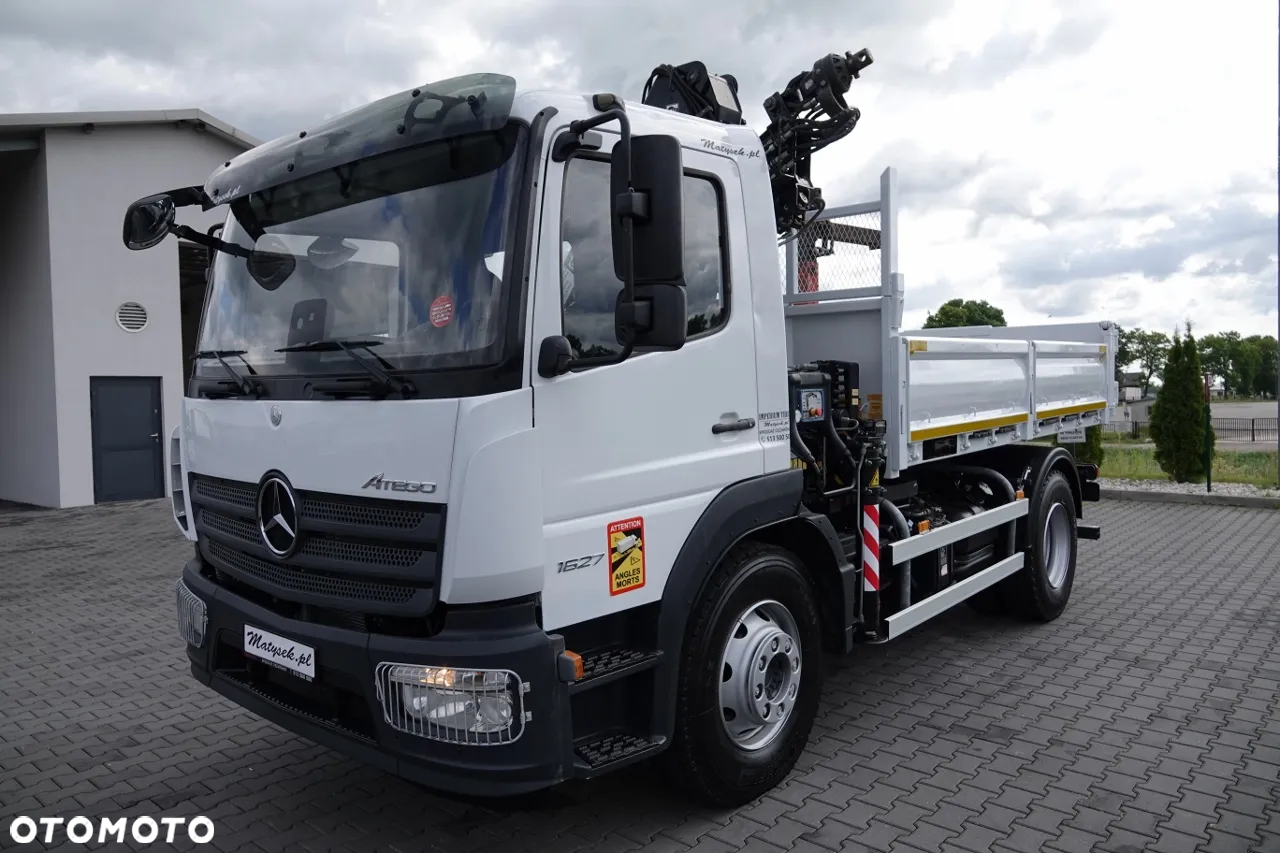 Mercedes-Benz ATEGO 1627 / 4X2 / WYWROTKA  3 STR. + HDS HIAB 099 BS-2 / PILOT / ROTATOR / WIDŁY / OPONY 100% / SPROWADZONY - 7