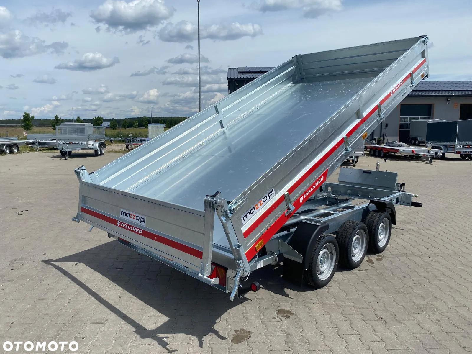 TEMARED Przyczepa wywrotka 405x199x30cm DMC3500kg pompa ręczna i elektryczna, 3-stronny wywrot hydrauliczny! - 14