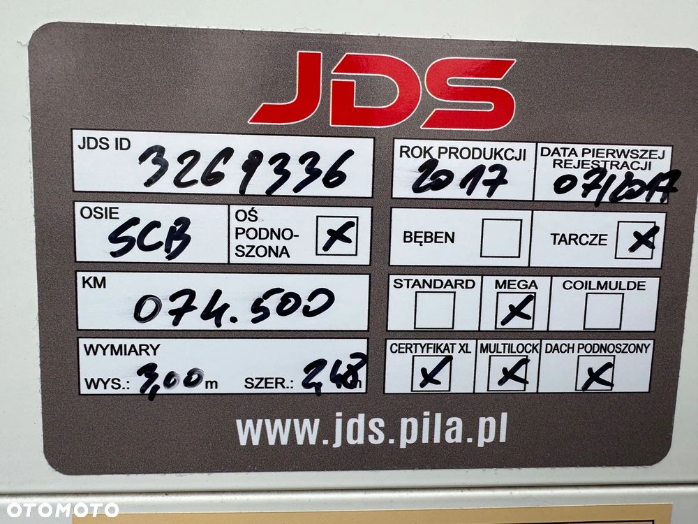 Schmitz Cargobull Mega 2,90-3,00m, 435/50R19,5 Nowe plandeki!! - 34