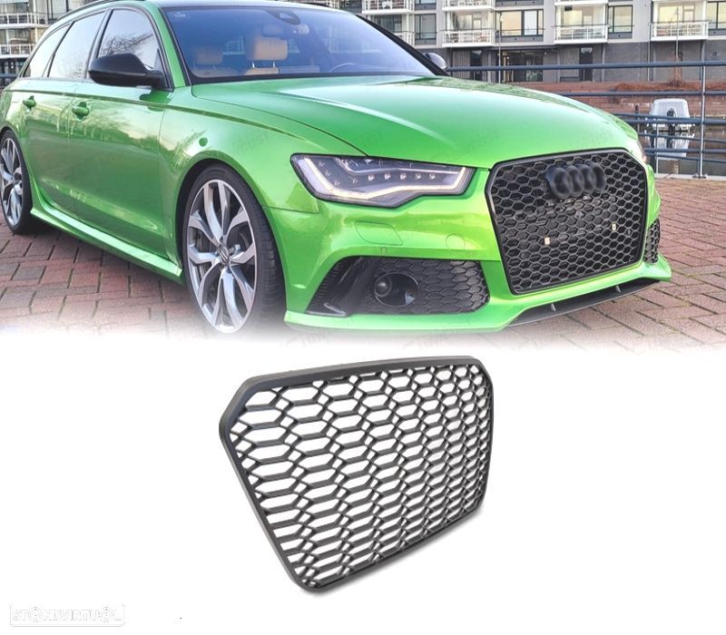 GRELHA AUDI A6 C7 4G 11-14 LOOK RS6 2020 PRETO MATE - 1