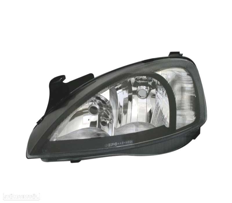 FARÓIS FRONTAIS PARA OPEL CORSA C FUNDO PRETO - 2