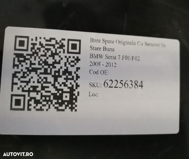 Bara Spate Originala Cu Senzori In Stare Buna BMW Seria 7 F01/F02 2008 - 8