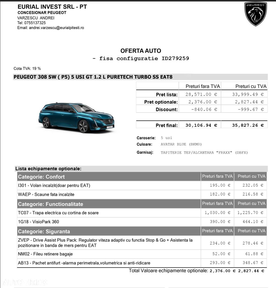 Peugeot 308 1.2L PureTech S&S EAT8 GT Pack - 37